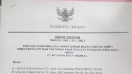 Surat Edaran Wali Kota Ternate