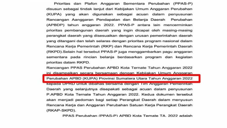 Draft KUA PPAS 2022