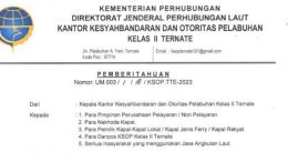 Surat KSOP Kelas II Ternate