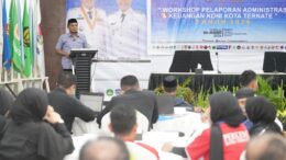 Ketua KONI Kota Ternate Faujan A. Pinang Saat Membuka Raker dan Workshop