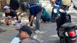 BPBD Lakukan Pengecetan Jalan